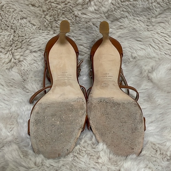 Antonio Melani Hadley Strappy Caramel  Brown Patent  Sandals High Heels Size 6.5 - Picture 4 of 6